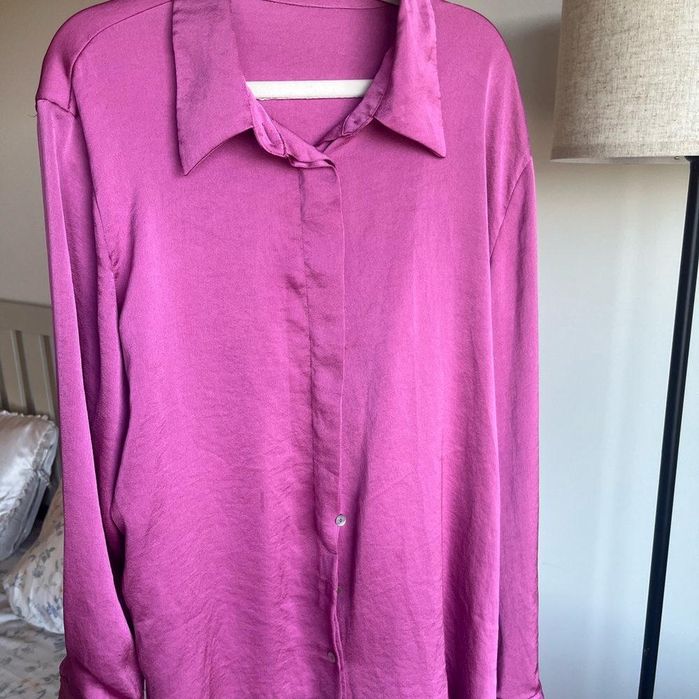 Mango Pink Button-Up Shirt